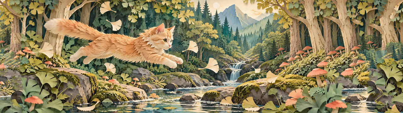Paper forest, Cats wallpaper, 5120 × 1440