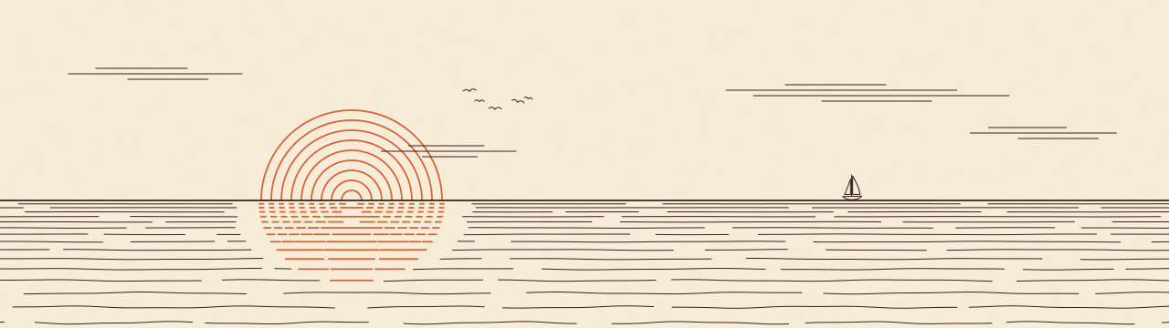 Swell and rings, Lineart Sunset wallpaper, 5120 × 1440